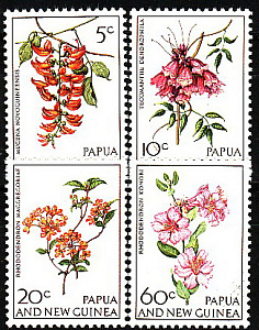 Папуа Новая Гвинея, 1966, Цветы, 4 марки